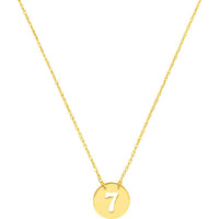 Olas d'Oro - 14K Yellow Gold So You Cutout No.7 Mini Disc Necklace