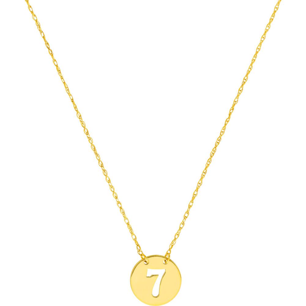 Olas d'Oro - 14K Yellow Gold So You Cutout No.7 Mini Disc Necklace