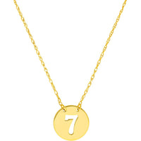 Olas d'Oro - 14K Yellow Gold So You Cutout No.7 Mini Disc Necklace