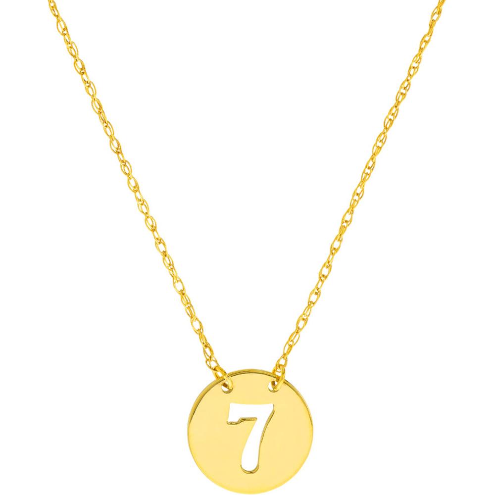 Olas d'Oro - 14K Yellow Gold So You Cutout No.7 Mini Disc Necklace
