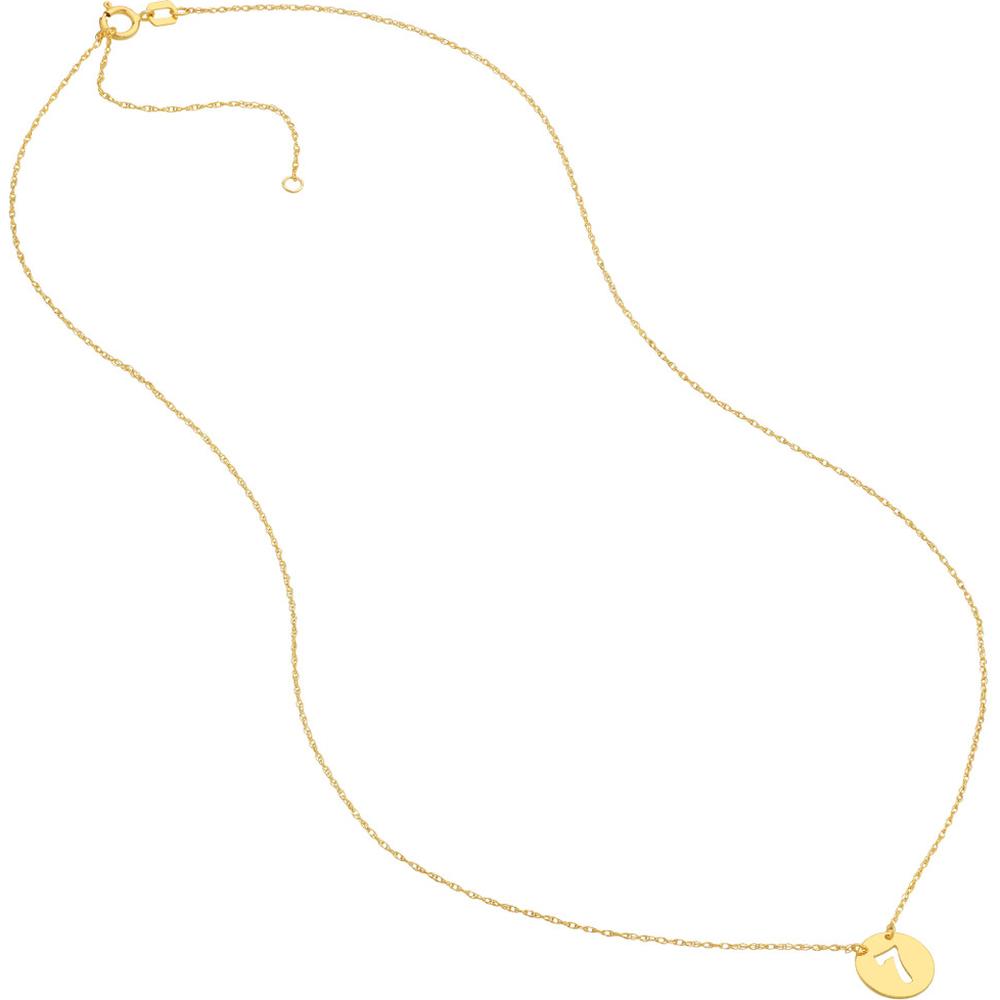 Olas d'Oro - 14K Yellow Gold So You Cutout No.7 Mini Disc Necklace