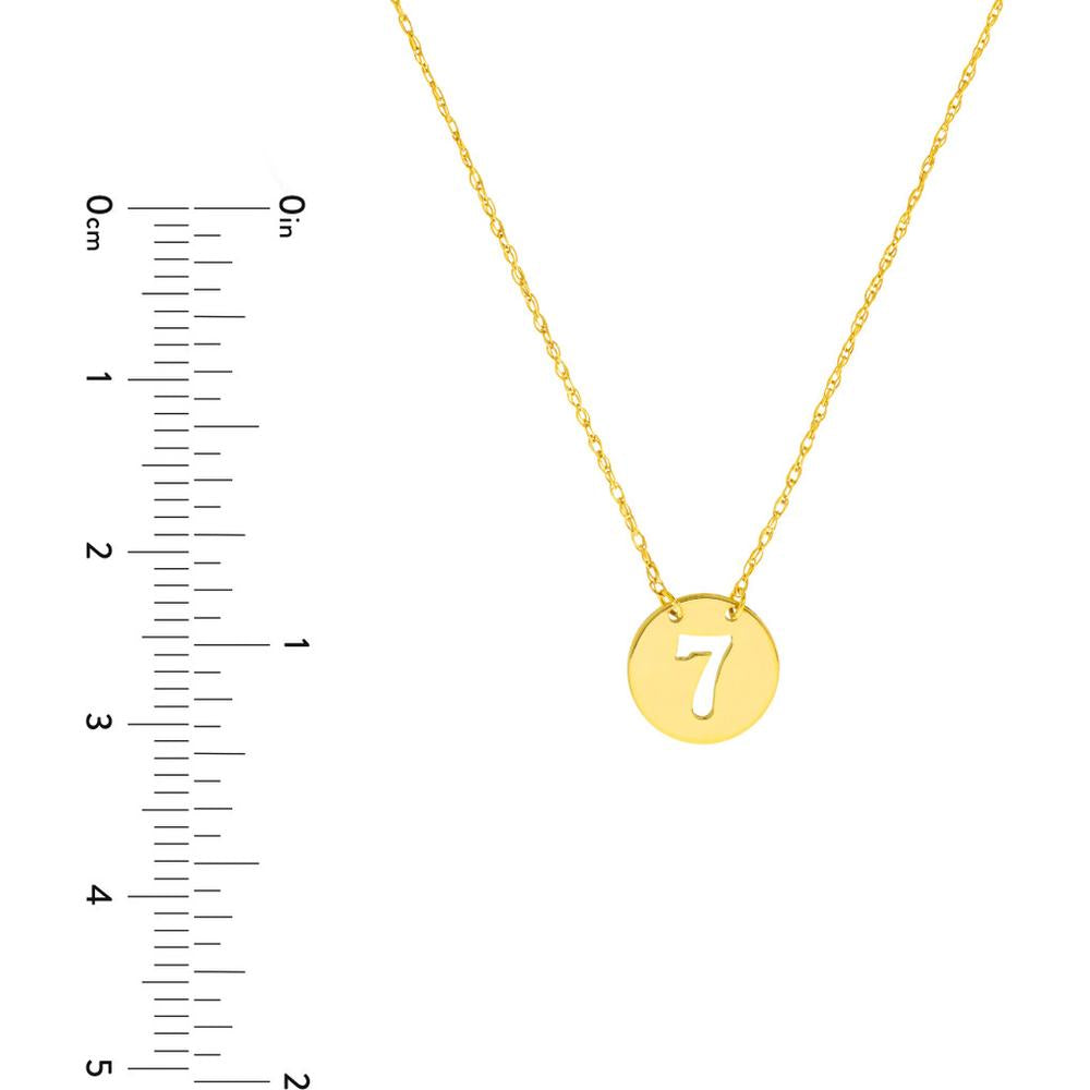 Olas d'Oro - 14K Yellow Gold So You Cutout No.7 Mini Disc Necklace