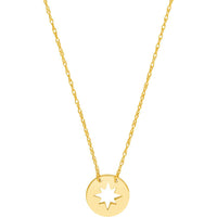 Olas d'Oro - 14K Yellow Gold So You Cutout Star Mini Disc Adjustable Necklace