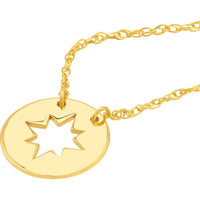 Olas d'Oro - 14K Yellow Gold So You Cutout Star Mini Disc Adjustable Necklace