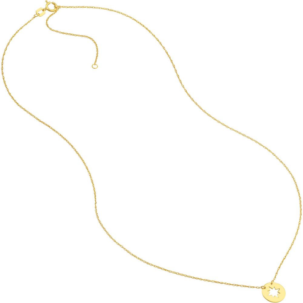 Olas d'Oro - 14K Yellow Gold So You Cutout Star Mini Disc Adjustable Necklace