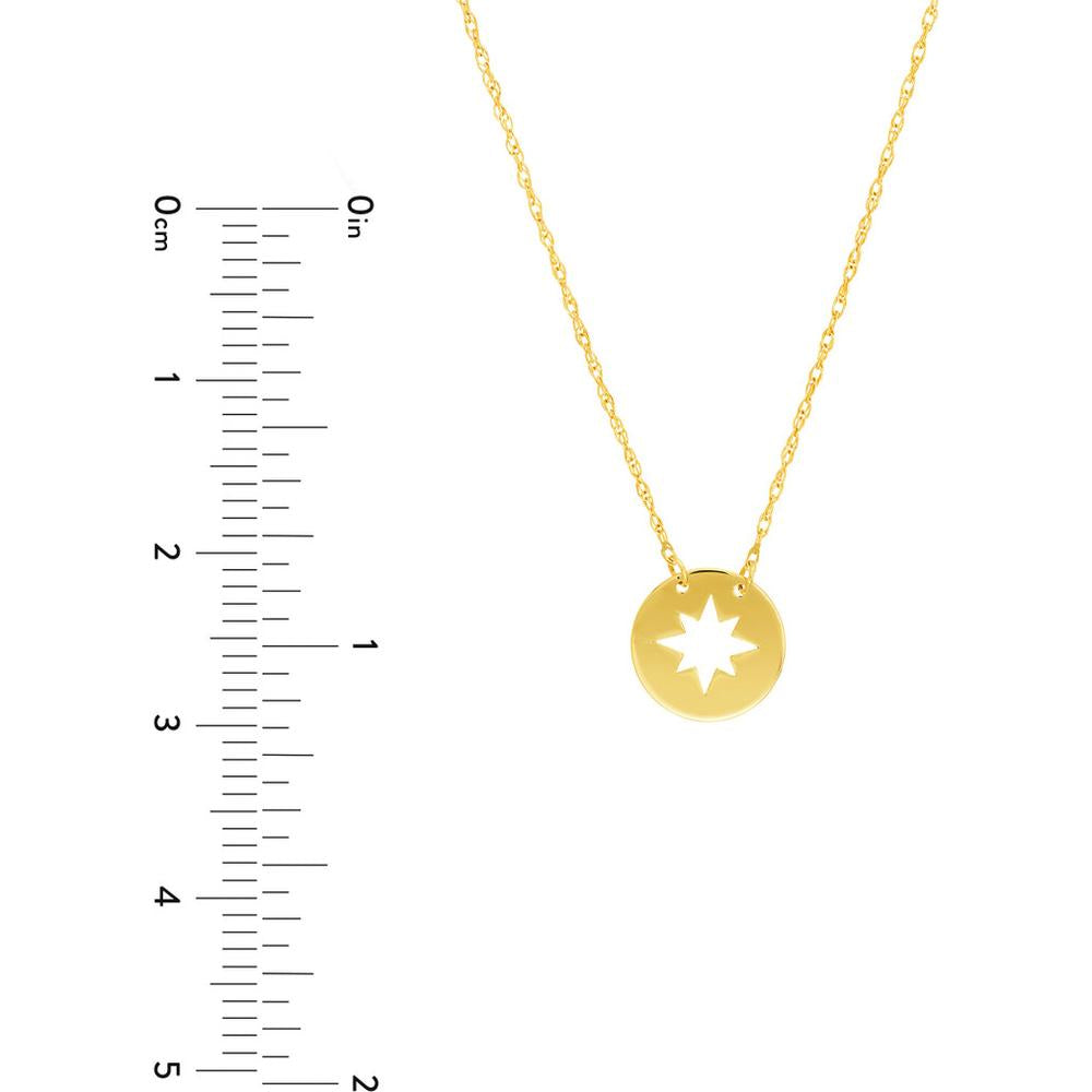 Olas d'Oro - 14K Yellow Gold So You Cutout Star Mini Disc Adjustable Necklace