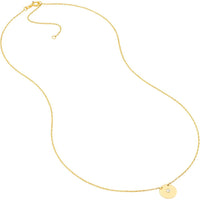 Olas d'Oro - 14K Yellow Gold "So You" Diamond Disk Necklace - 0.03 Carat Total Diamond Weight