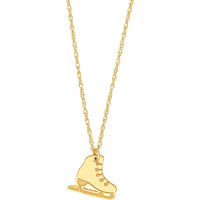 Olas d'Oro - 14K Yellow Gold So You Ice Skate Necklace - Adjustable from 16 to 18 inches