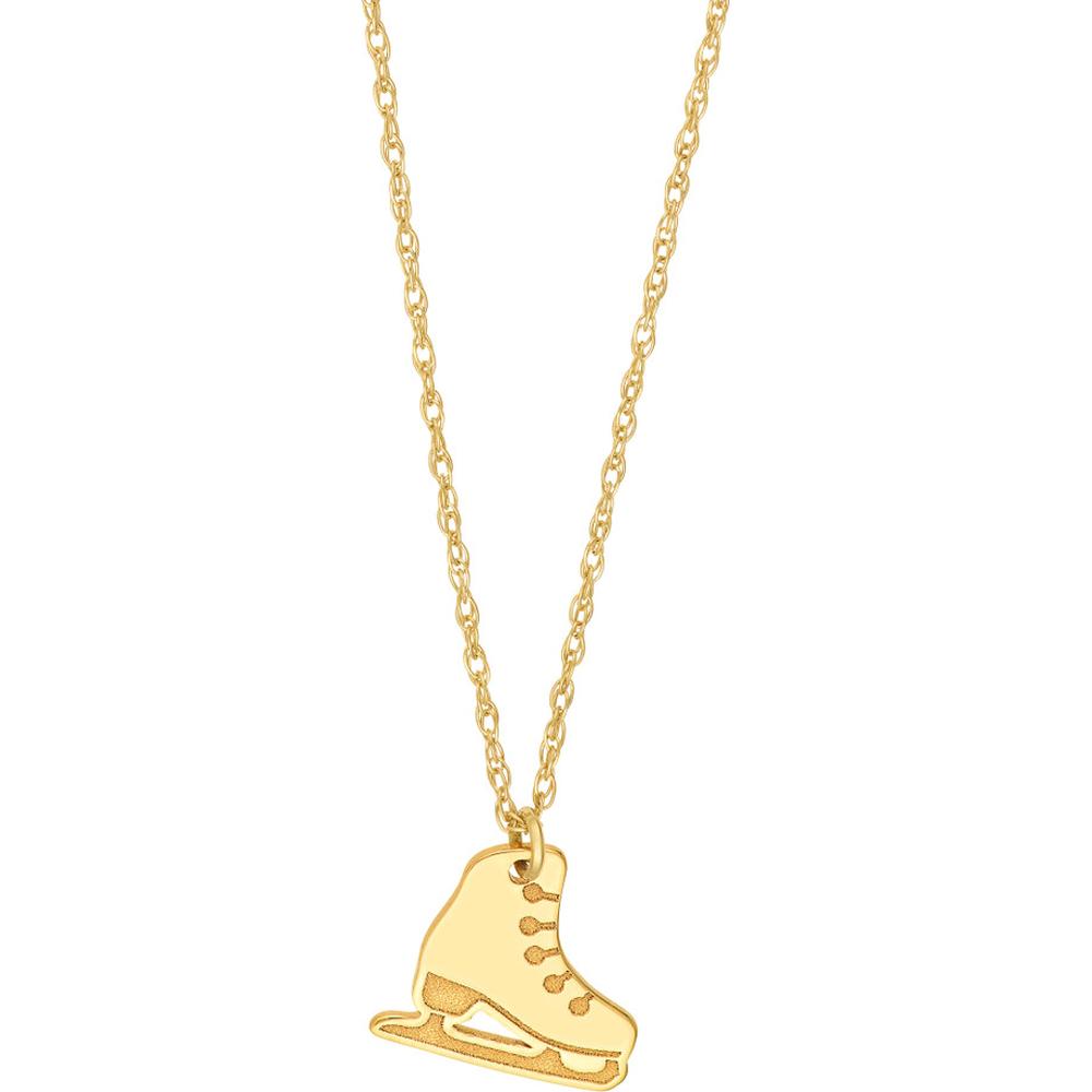 Olas d'Oro - 14K Yellow Gold So You Ice Skate Necklace - Adjustable from 16 to 18 inches