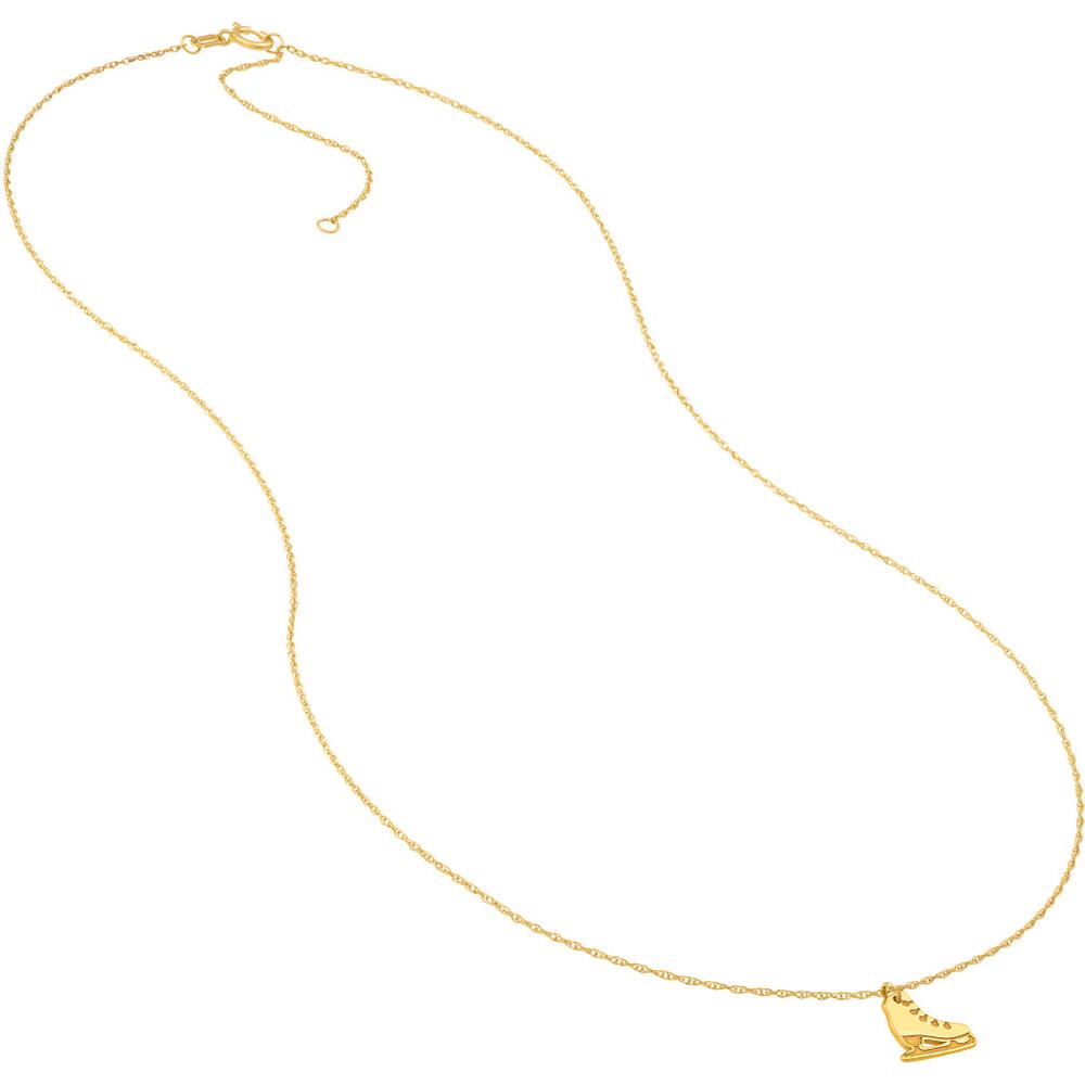 Olas d'Oro - 14K Yellow Gold So You Ice Skate Necklace - Adjustable from 16 to 18 inches