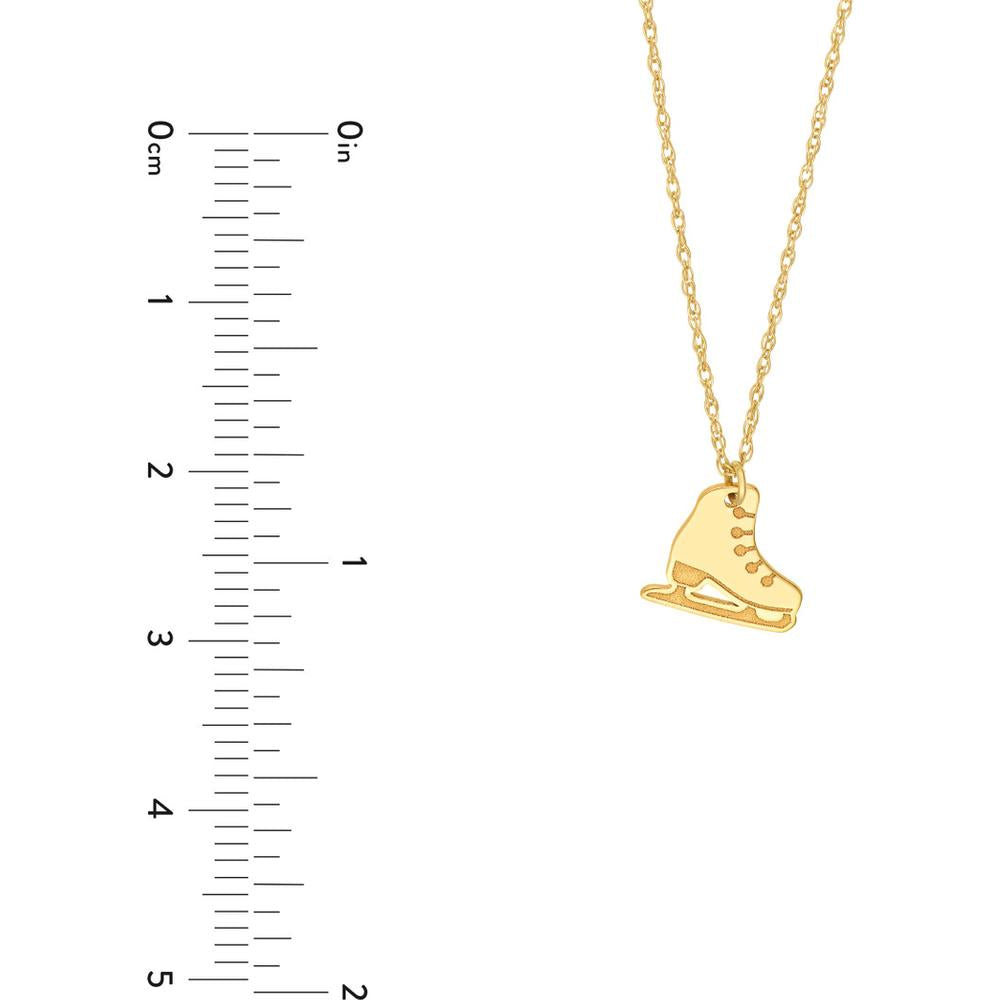 Olas d'Oro - 14K Yellow Gold So You Ice Skate Necklace - Adjustable from 16 to 18 inches