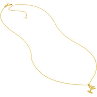 Olas d'Oro - 14K Yellow Gold So You Martini Charm Necklace with Olive Detail