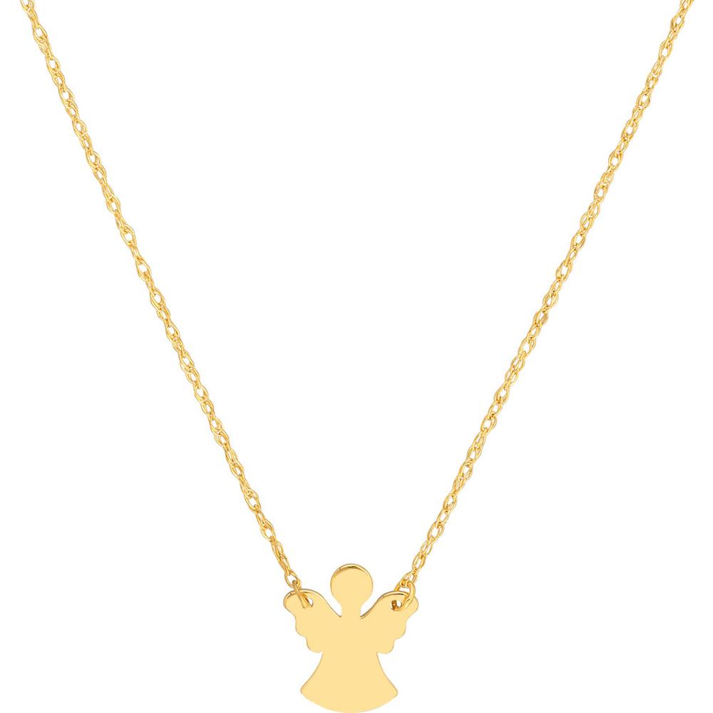 Olas d'Oro - 14K Yellow Gold So You Mini Angel Adjustable Necklace with 5.0mm Spring Ring Clasp
