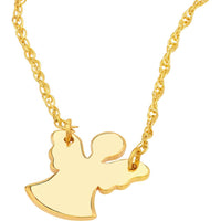 Olas d'Oro - 14K Yellow Gold So You Mini Angel Adjustable Necklace with 5.0mm Spring Ring Clasp