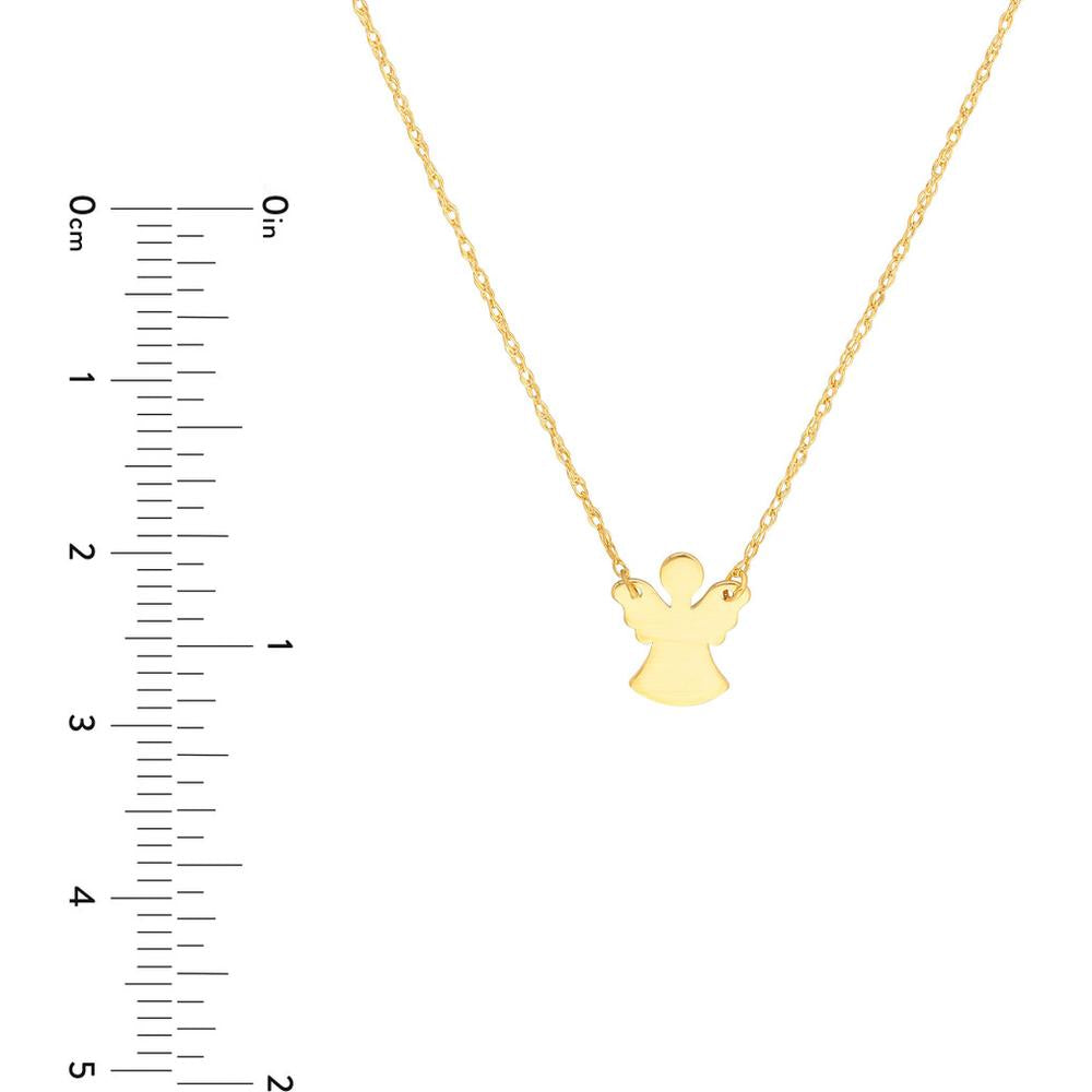 Olas d'Oro - 14K Yellow Gold So You Mini Angel Adjustable Necklace with 5.0mm Spring Ring Clasp