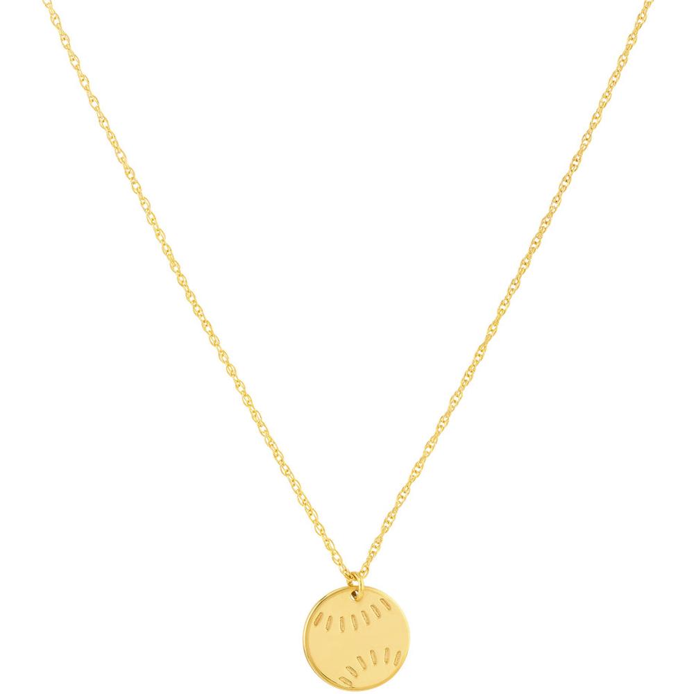 Olas d'Oro - 14K Yellow Gold So You Mini Baseball Adjustable Necklace - Light and Playful Design