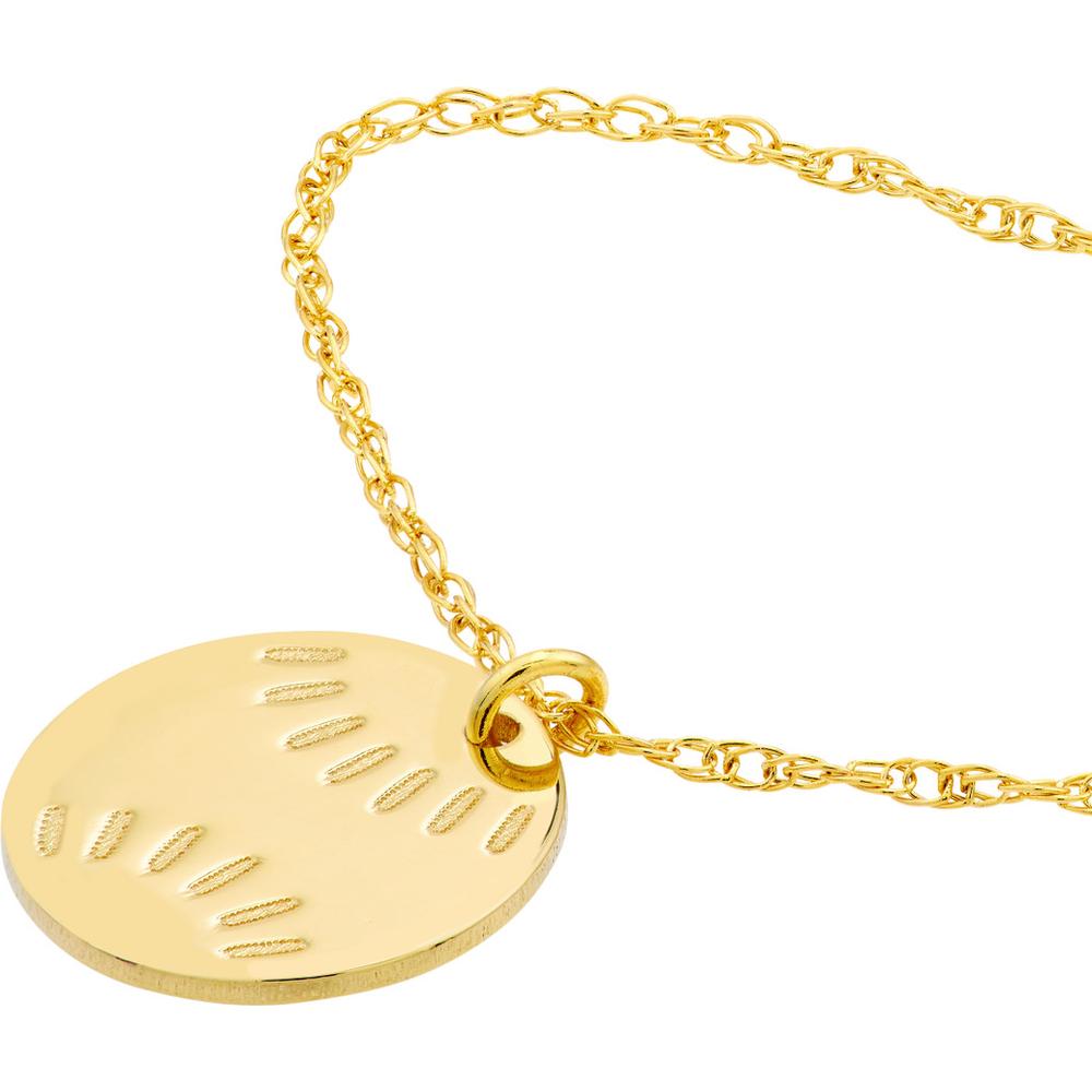 Olas d'Oro - 14K Yellow Gold So You Mini Baseball Adjustable Necklace - Light and Playful Design