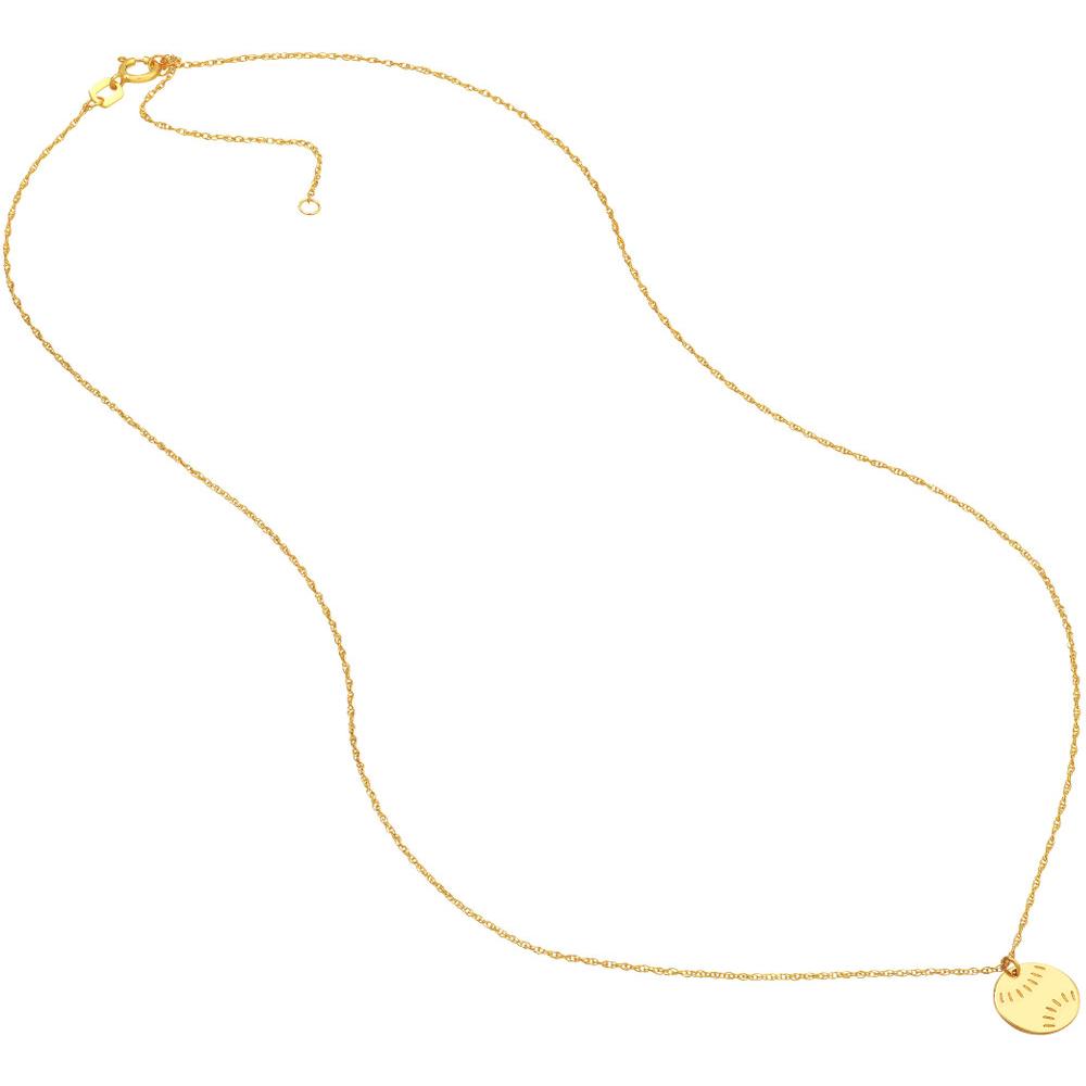 Olas d'Oro - 14K Yellow Gold So You Mini Baseball Adjustable Necklace - Light and Playful Design