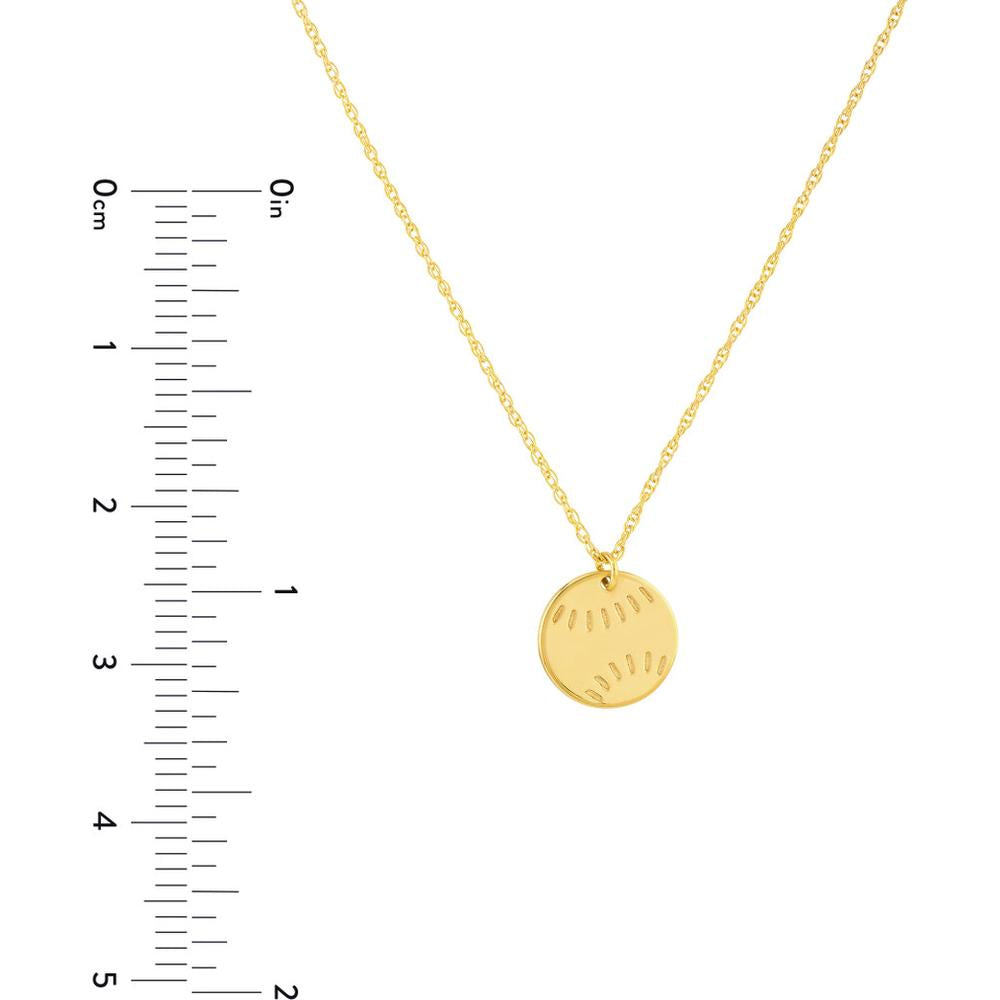 Olas d'Oro - 14K Yellow Gold So You Mini Baseball Adjustable Necklace - Light and Playful Design
