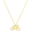 Olas d'Oro - 14K Yellow Gold So You Mini Bicycle Adjustable Pendant Necklace - 0.75mm Pendant