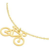 Olas d'Oro - 14K Yellow Gold So You Mini Bicycle Adjustable Pendant Necklace - 0.75mm Pendant