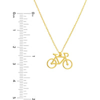 Olas d'Oro - 14K Yellow Gold So You Mini Bicycle Adjustable Pendant Necklace - 0.75mm Pendant