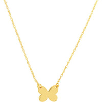 Olas d'Oro - 14K Yellow Gold So You Mini Butterfly Adjustable Necklace with Spring Ring Closure