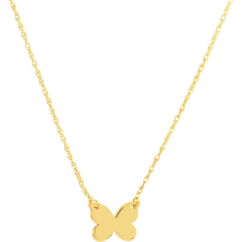 Olas d'Oro - 14K Yellow Gold So You Mini Butterfly Adjustable Necklace with Spring Ring Closure