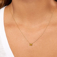 Olas d'Oro - 14K Yellow Gold So You Mini Butterfly Adjustable Necklace with Spring Ring Closure