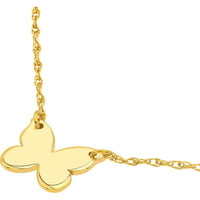 Olas d'Oro - 14K Yellow Gold So You Mini Butterfly Adjustable Necklace with Spring Ring Closure