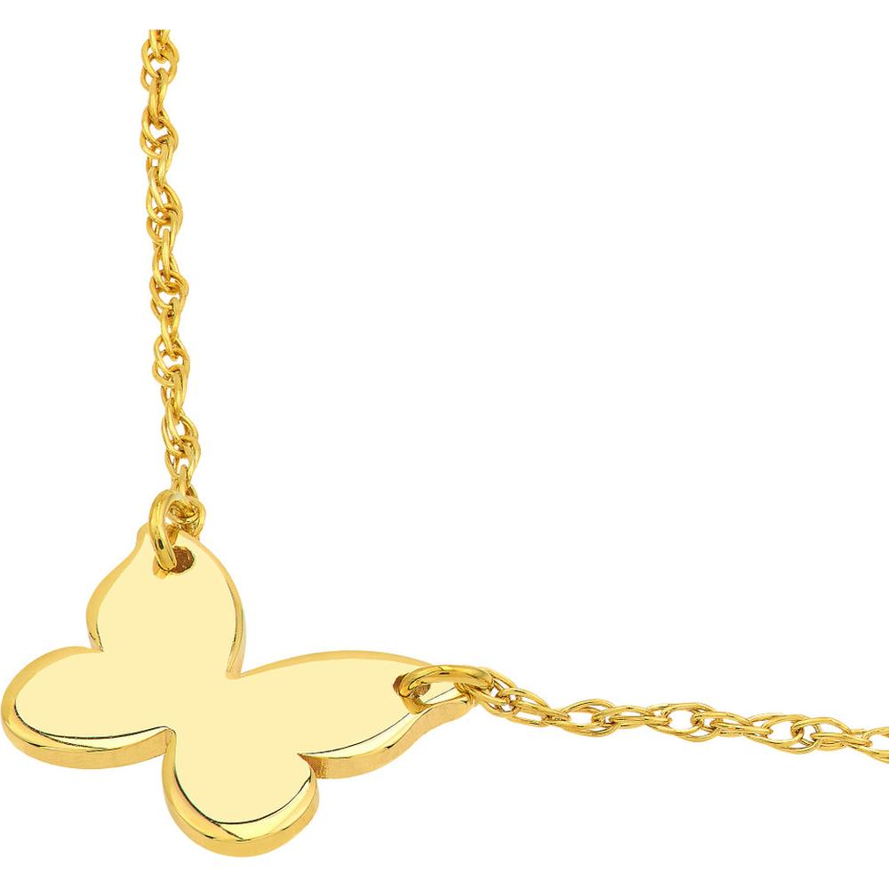 Olas d'Oro - 14K Yellow Gold So You Mini Butterfly Adjustable Necklace with Spring Ring Closure