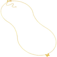 Olas d'Oro - 14K Yellow Gold So You Mini Butterfly Adjustable Necklace with Spring Ring Closure