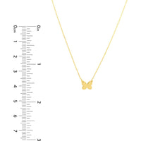 Olas d'Oro - 14K Yellow Gold So You Mini Butterfly Adjustable Necklace with Spring Ring Closure