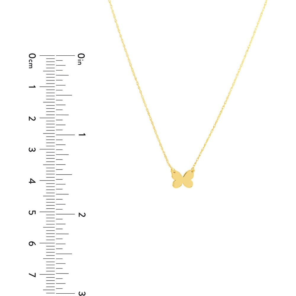Olas d'Oro - 14K Yellow Gold So You Mini Butterfly Adjustable Necklace with Spring Ring Closure