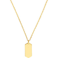 Olas d'Oro - 14K Yellow Gold So You Mini Engravable Hexagon Adjustable Necklace - 16-18 Inches