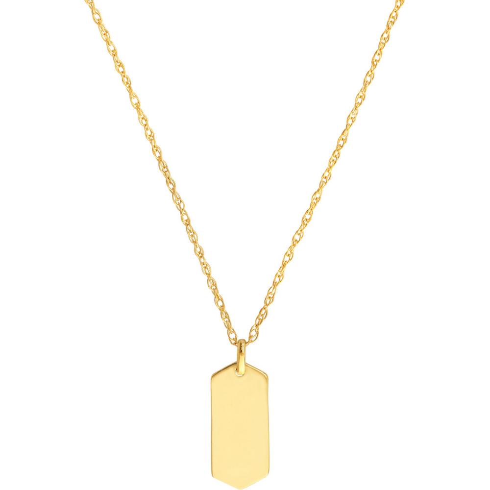 Olas d'Oro - 14K Yellow Gold So You Mini Engravable Hexagon Adjustable Necklace - 16-18 Inches