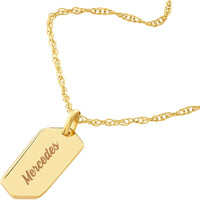 Olas d'Oro - 14K Yellow Gold So You Mini Engravable Hexagon Adjustable Necklace - 16-18 Inches