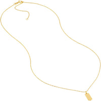 Olas d'Oro - 14K Yellow Gold So You Mini Engravable Hexagon Adjustable Necklace - 16-18 Inches