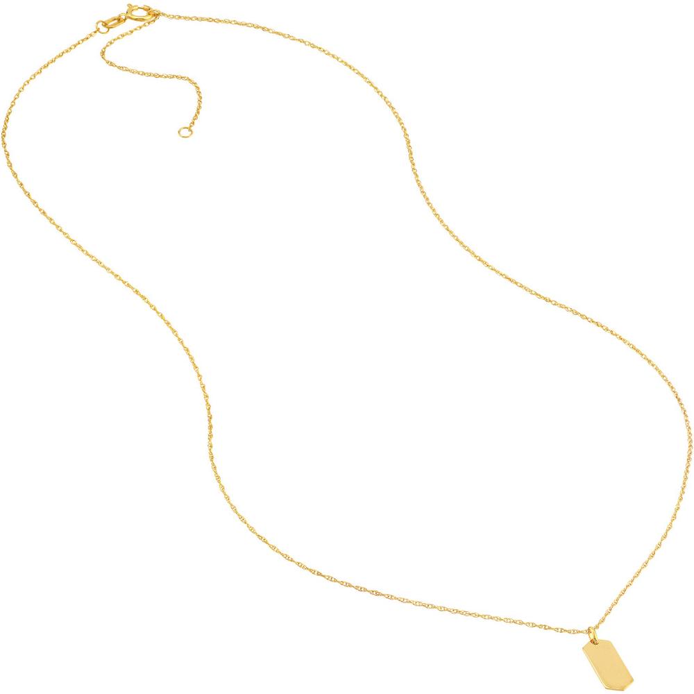 Olas d'Oro - 14K Yellow Gold So You Mini Engravable Hexagon Adjustable Necklace - 16-18 Inches