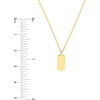 Olas d'Oro - 14K Yellow Gold So You Mini Engravable Hexagon Adjustable Necklace - 16-18 Inches