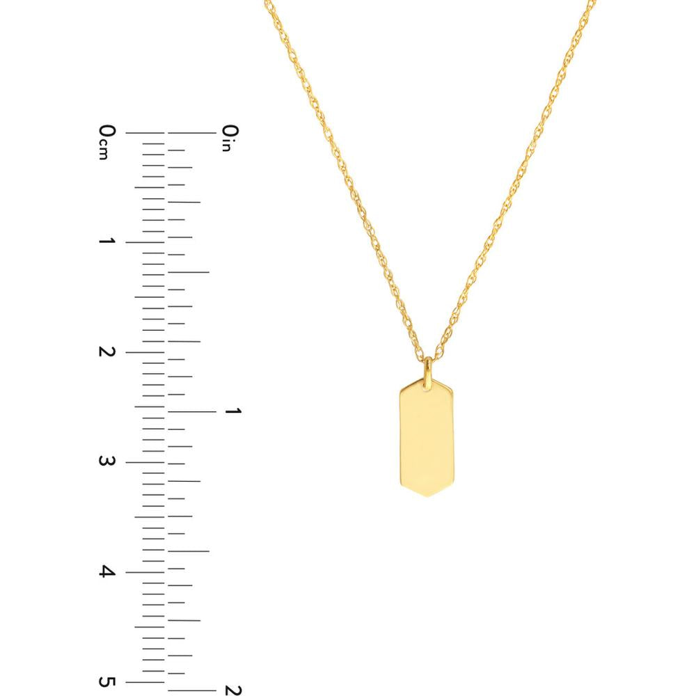 Olas d'Oro - 14K Yellow Gold So You Mini Engravable Hexagon Adjustable Necklace - 16-18 Inches
