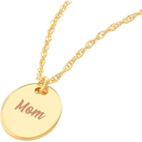 Olas d'Oro - 14K Yellow Gold So You Mini Engravable Oval Adjustable Necklace - 1.00 Grams Total Weight