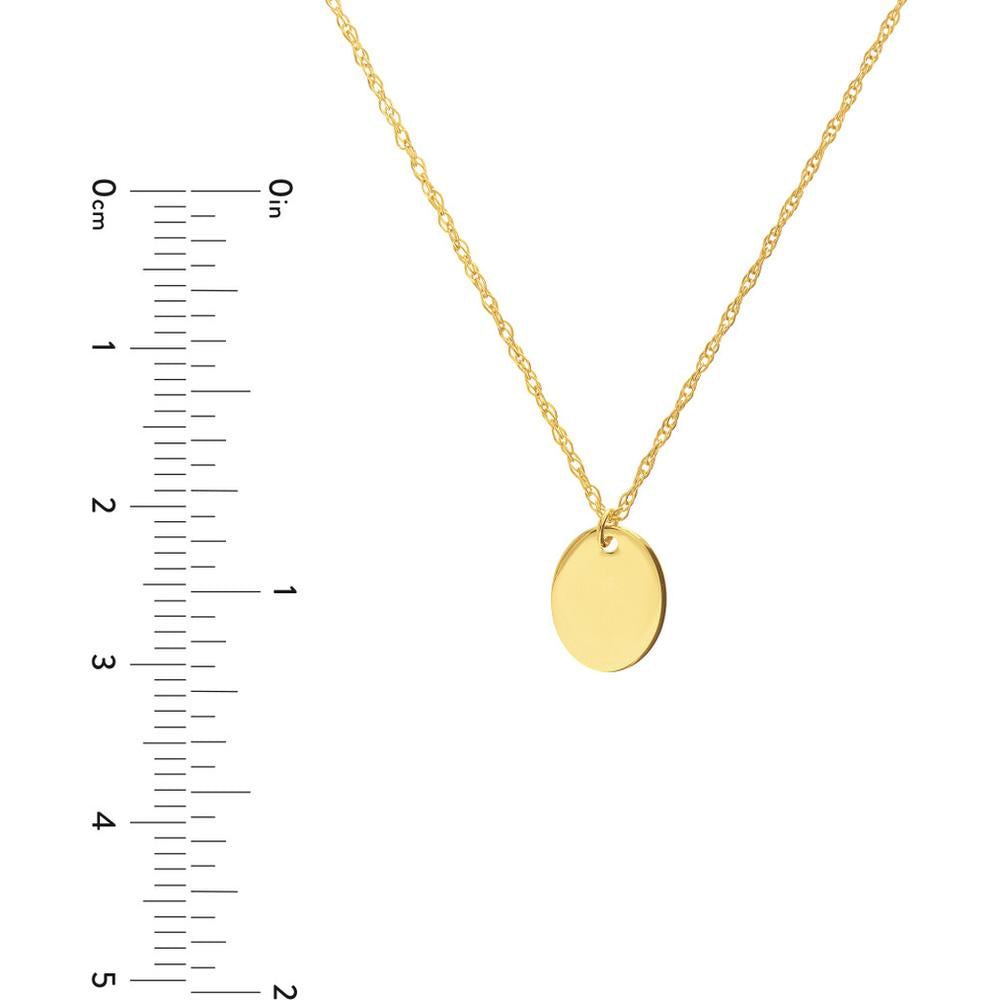 Olas d'Oro - 14K Yellow Gold So You Mini Engravable Oval Adjustable Necklace - 1.00 Grams Total Weight