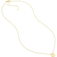 Olas d'Oro - 14K Yellow Gold So You Mini Heart Face Adjustable Necklace - 1.05 Grams