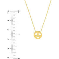 Olas d'Oro - 14K Yellow Gold So You Mini Heart Face Adjustable Necklace - 1.05 Grams