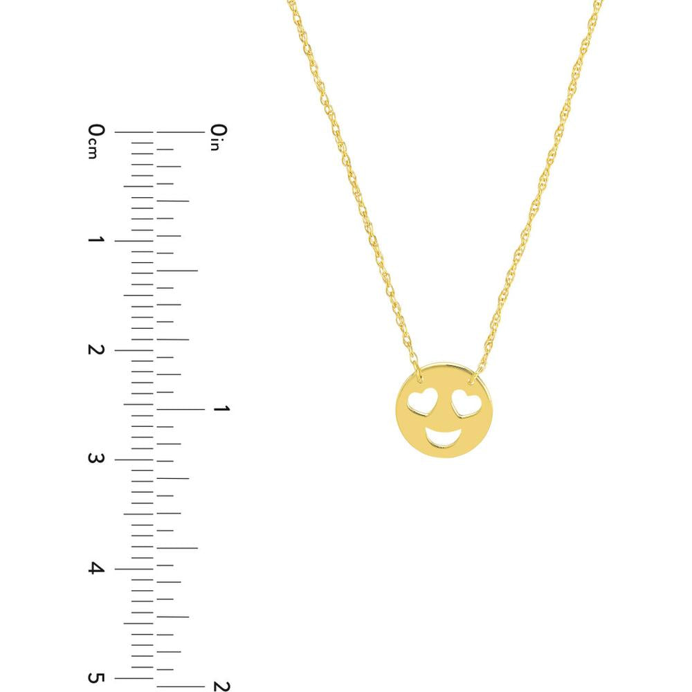 Olas d'Oro - 14K Yellow Gold So You Mini Heart Face Adjustable Necklace - 1.05 Grams