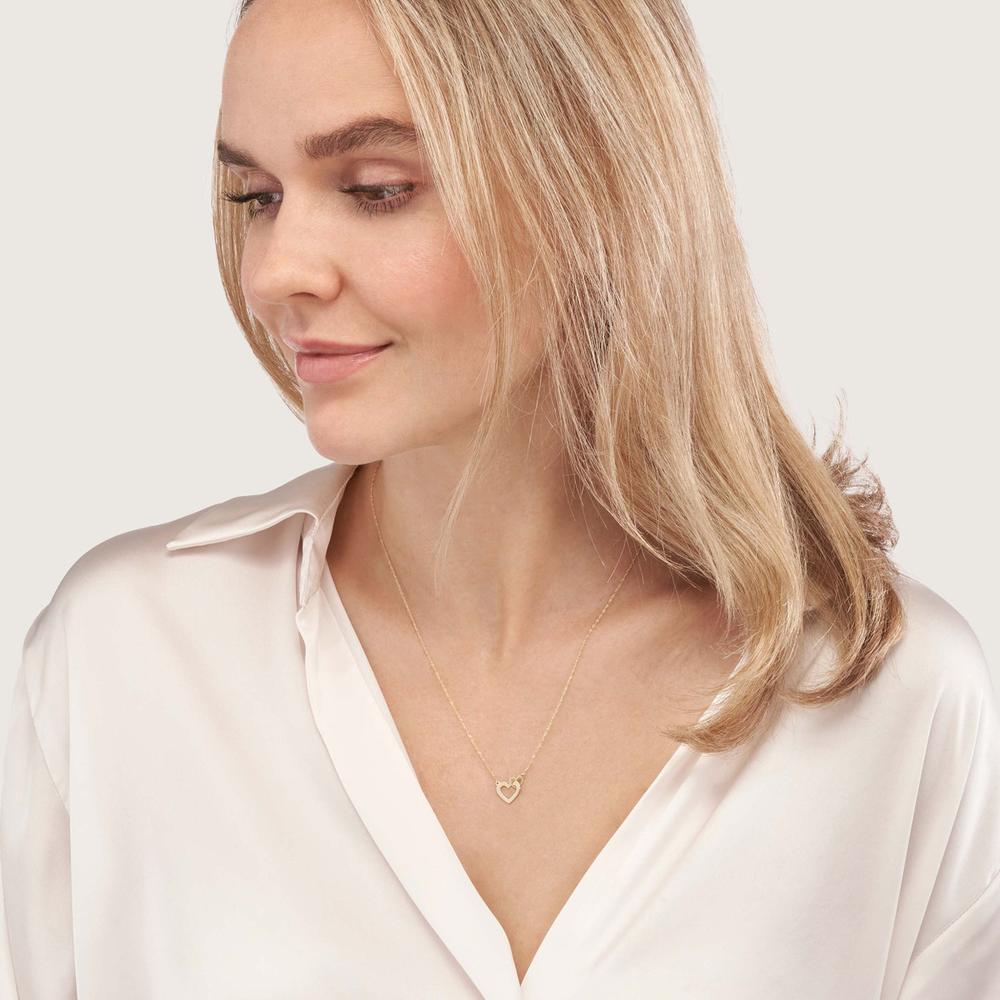 Olas d'Oro - 14K Yellow Gold So You Mini Interlocked Hearts Necklace Adjustable 16"-18"