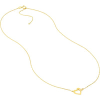 Olas d'Oro - 14K Yellow Gold So You Mini Interlocked Hearts Necklace Adjustable 16"-18"