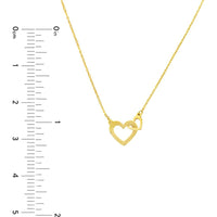 Olas d'Oro - 14K Yellow Gold So You Mini Interlocked Hearts Necklace Adjustable 16"-18"