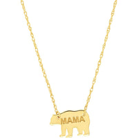 Olas d'Oro - 14K Yellow Gold So You Mini Mama Bear Adjustable Necklace